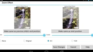 PhotoStage Android slideshow maker screenshot.