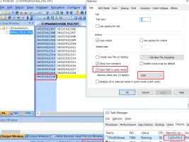 PilotEdit: Editor options dialog with line numbers and memory settings