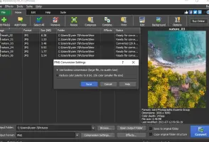 Pixillion settings screenshot