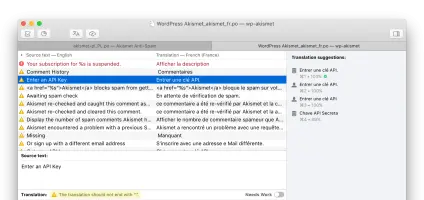 Poedit main window showing translation editor interface