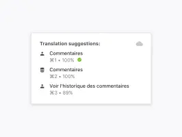 Poedit showing translation suggestions panel with machine translation results