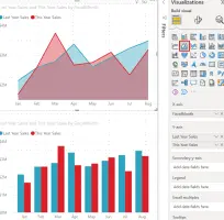Screenshot of how to change a visual by selecting a new one.