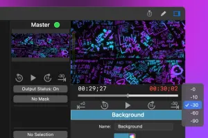 Pro Presenter: Master output preview with playback and background controls