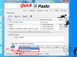 QuickTextPaste commands without context menu!