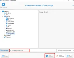 Choose destination of new image panel
