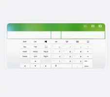 Remote Mouse app showing mouse, keyboard and touchpad controls on a phone