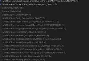 ReShade: ReShade shader list with enabled effects