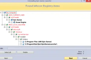 Screen of Initial analysis and uninstall