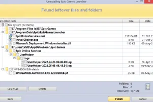 Found leftovers and folders screen