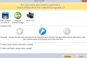 Screen of uninstalling a program