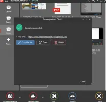 Updated UI on Screenpresso cloud sharing
