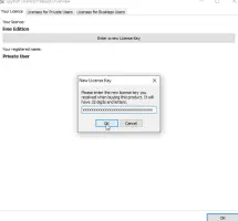 SpyBot Search And Destroy: Dialog for entering a Spybot license key