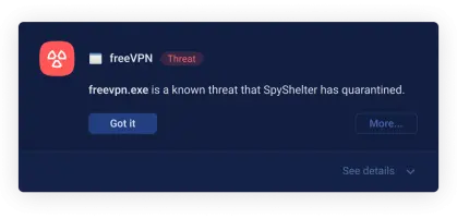 SpyShelter Antispyware Detects And Stops Threat