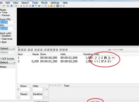 Subtitle Workshop: Subtitle Workshop main window with subtitle timing and text rows