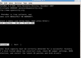 TestDisk and PhotoRec screenshot 1