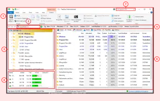 TreeSize: TreeSize disk usage view with folder tree, drive summary, and file details