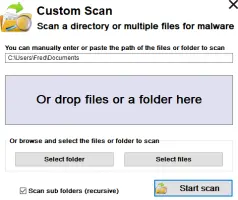 Custom Scan dialog box