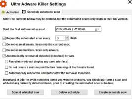 Schedule automatic scans