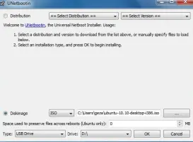 UNetbootin screenshot 2