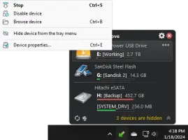 Hide device from the menu