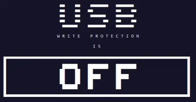 USB WriteProtector: USB write protection status shown as off