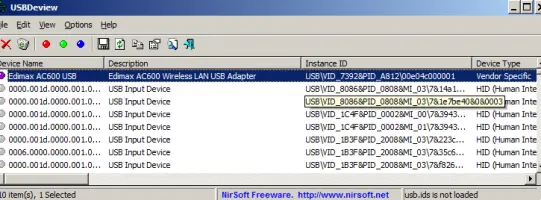 USBDeview screenshot 1