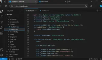 vscode.dev in an Edge browser tab