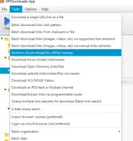 wfdownloader app tasks menu
