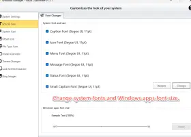 Visual Customizer Font & Size: change system fonts and Windows apps font size