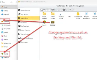 Visual Customizer System Icon Shell Icon: change Desktop and This PC system icons
