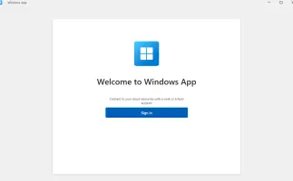 A screenshot showing the welcome page for Windows App on Windows.