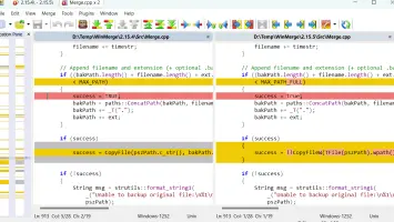 WinMerge: Side-by-side comparison of source code with highlighted differences