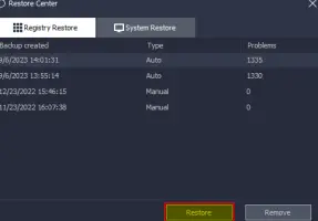 Restore the registry