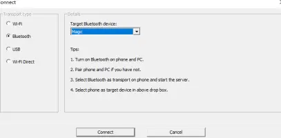 Connect over Bluetooth