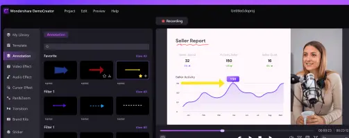 annotations in the video recorder and editor