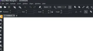 Xara Web Designer: Xara Web Designer workspace with a blank document