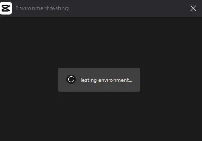 CapCut setup environment screen
